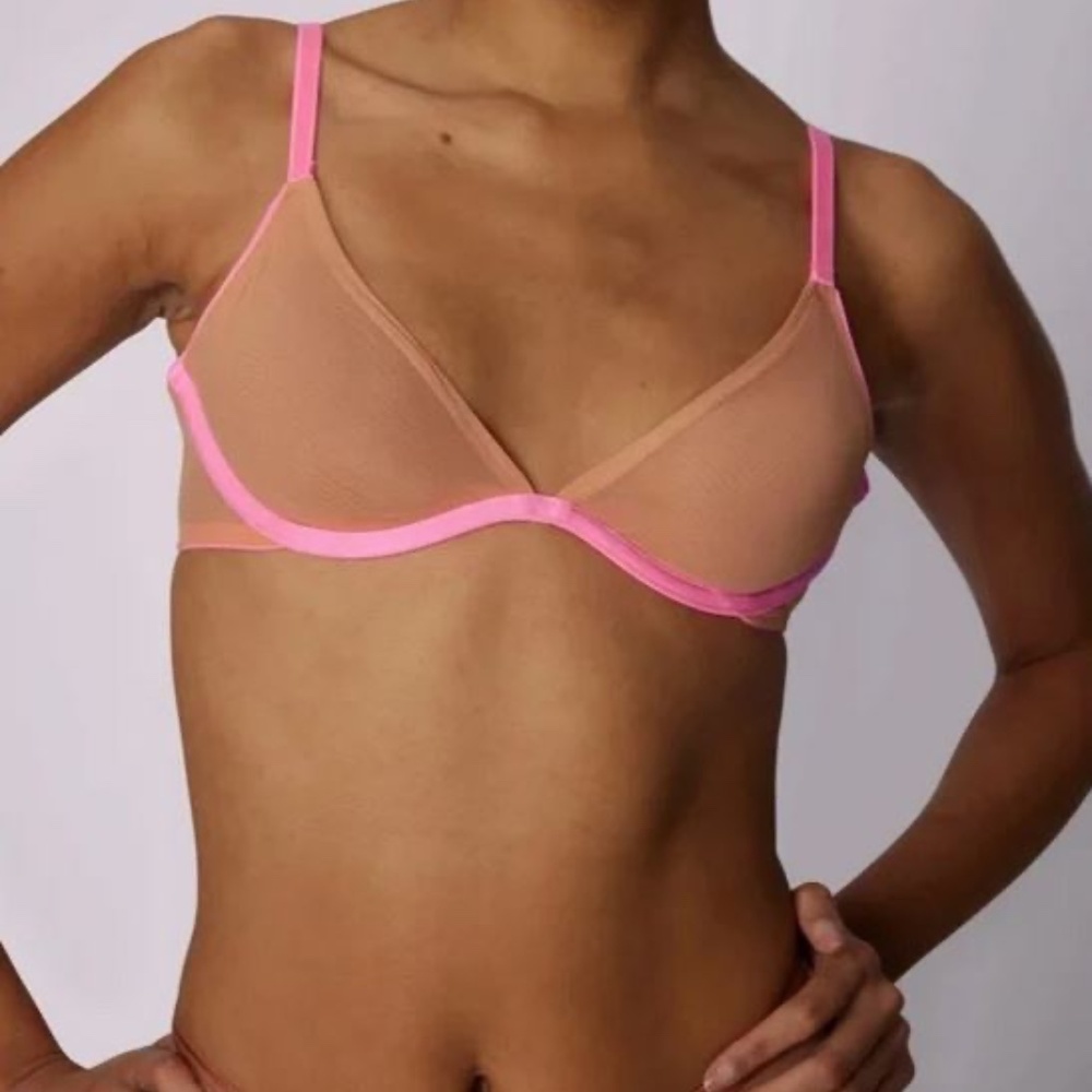 Parade Nude and Pink Mesh Bra with Underwire